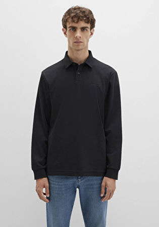 Düğme Detaylı Siyah Tişört 0613043-900