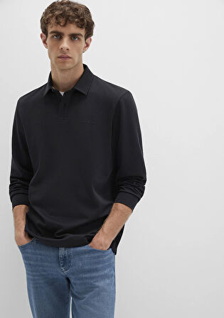 Düğme Detaylı Siyah Tişört 0613043-900