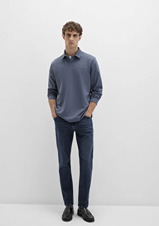 Düğme Detaylı Lacivert Polo Tişört 0613043-80776