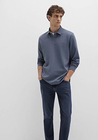 Düğme Detaylı Lacivert Polo Tişört 0613043-80776