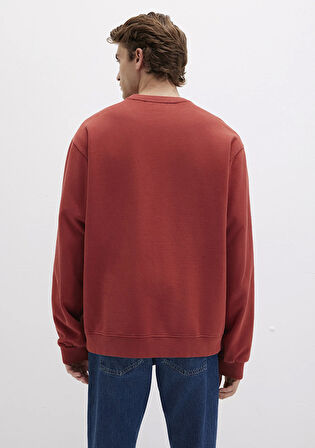 Bisiklet Yaka Kırmızı Sweatshirt 0S10482-70457