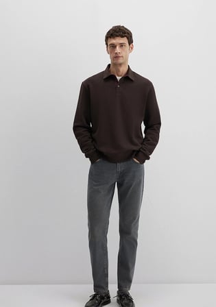 Düğmeli Kahverengi Sweatshirt 0S10474-89103