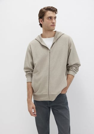 Kapüşonlu Fermuarlı Bej Sweatshirt 0S10520-70154