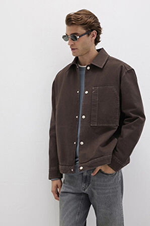 Mavi Erkek Cep Detaylı Gömlek M0211779 Kahverengi