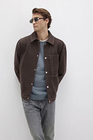 Mavi Erkek Cep Detaylı Gömlek M0211779 Kahverengi