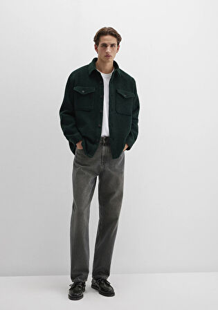 Yün Karışımlı Yeşil Gömlek 0211780-71929