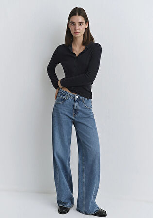 Siena Iconic Puslu Indigo Mavisi Jean Pantolon 1010763-91357