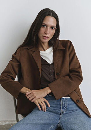 Suni Süet Kahverengi Blazer 1110831-87736