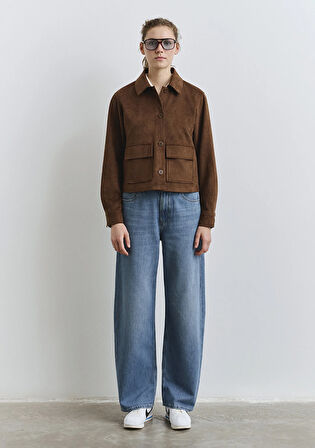 Suni Süet Kahverengi Ceket Gömlek 1211300-70241