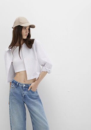 Çizgili Bordo Gömlek 1211297-88614