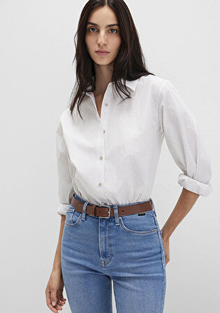 Çizgili Beyaz Gömlek 1211292-83980