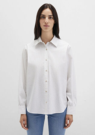 Çizgili Beyaz Gömlek 1211292-83980