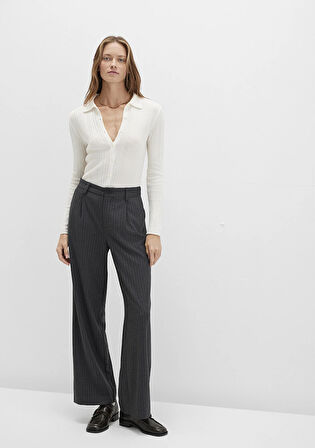 Gri Çizgili Pantolon 1011090-89872