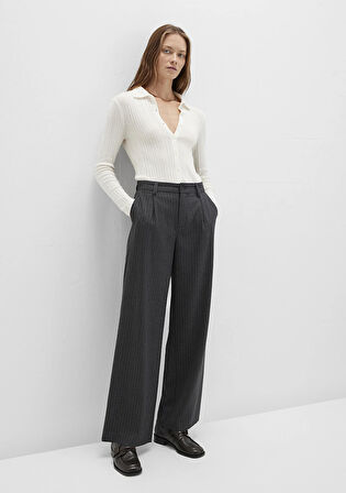 Gri Çizgili Pantolon 1011090-89872