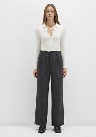 Gri Çizgili Pantolon 1011090-89872