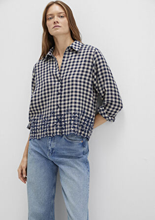 Lacivert Ekose Gömlek 1211298-83154