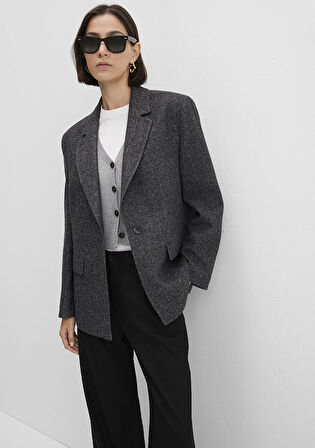 Yün Karışımlı Antrasit Blazer 1110801-87829