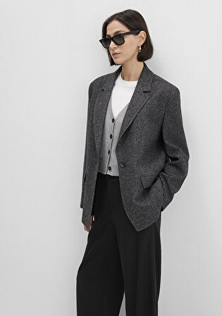 Yün Karışımlı Antrasit Blazer 1110801-87829