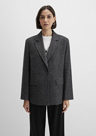 Yün Karışımlı Antrasit Blazer 1110801-87829