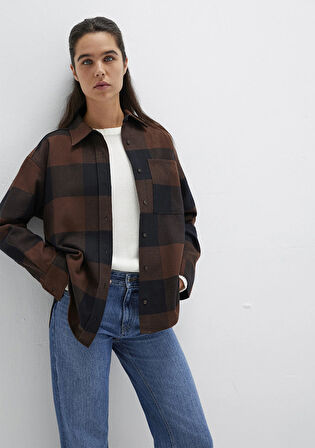 Kareli Kahverengi Gömlek 1211294-88497