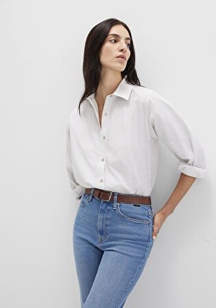 Çizgili Beyaz Gömlek 1211292-83980