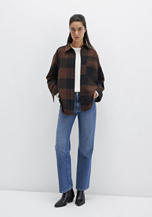 Kareli Kahverengi Gömlek 1211294-88497