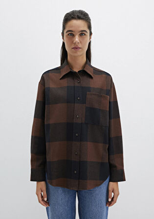 Kareli Kahverengi Gömlek 1211294-88497