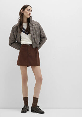 Suni Süet Kahverengi Mini Etek 1310782-70241