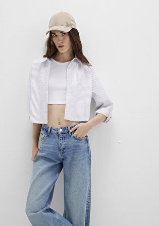 Çizgili Bordo Gömlek 1211297-88614