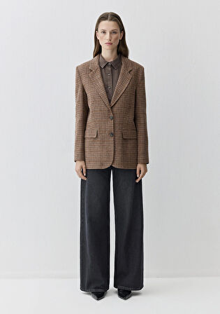 Yün Karışımlı Kahverengi Blazer 1110802-88238