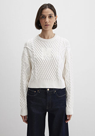 M Logo Crop Ekru Kazak 1710796-80194