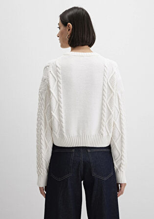 M Logo Crop Ekru Kazak 1710796-80194