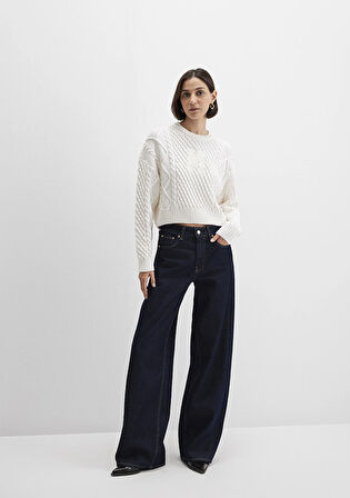 M Logo Crop Ekru Kazak 1710796-80194