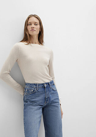 Uzun Kollu Bej Tişört 1613596-85576