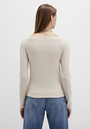 Uzun Kollu Bej Tişört 1613596-85576