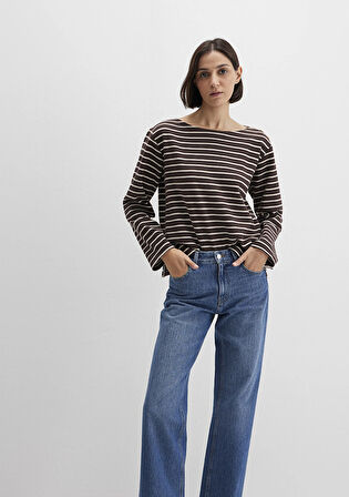 Çizgili Kahverengi Tişört 1613597-91190