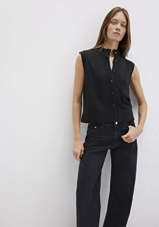 Yün Karışımlı Siyah Süveter 1710791-900