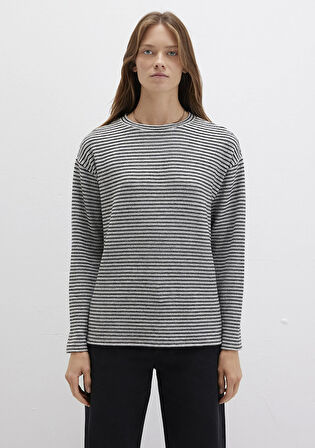 Bisiklet Yaka Çizgili T-Shirt 1613600-85407