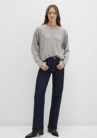 Bisiklet Yaka Çizgili T-Shirt 1613600-91236