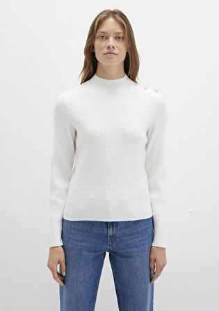 Omuz Detaylı Ekru Kazak 1710798-70057