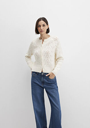 Yün Karışımlı Ekru Hırka 1710812-70057