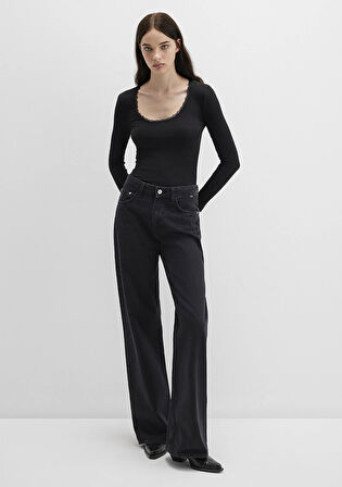 Siyah Uzun Kollu Tişört 1613616-900