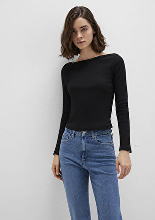 Uzun Kollu Siyah Basic Tişört 1613622-900