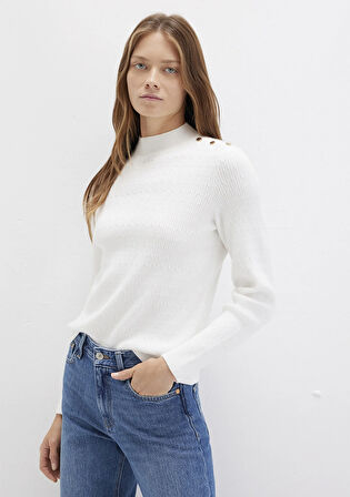 Omuz Detaylı Ekru Kazak 1710798-70057