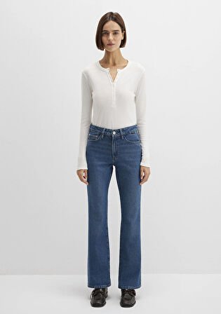 Miav Jeans 90lar Gölgeli Koyu Mavi Jean Pantolon 1010299-91180