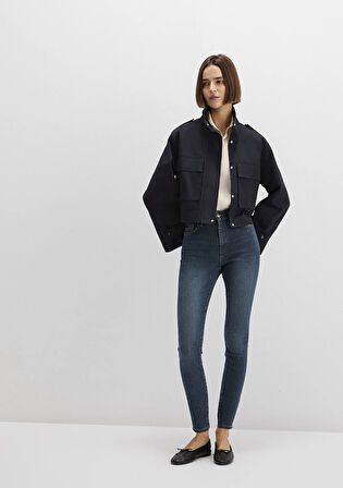 Serenay Gold Premium Gölgeli Koyu Mavi Jean Pantolon 100980-90530