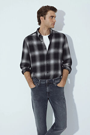 Mavi Erkek Kareli Gömlek M0211770 Black