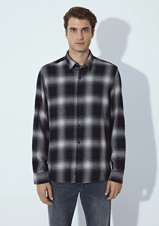 Kareli Siyah Gömlek 0211770-91367