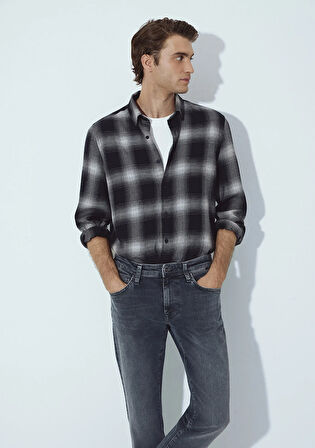 Kareli Siyah Gömlek 0211770-91367