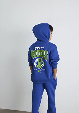 Minecraft Baskılı Mavi Sweatshirt 6S10174-70896